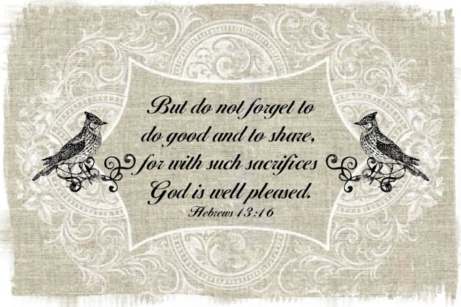 lbb hebrews 13.16 scripture thursday